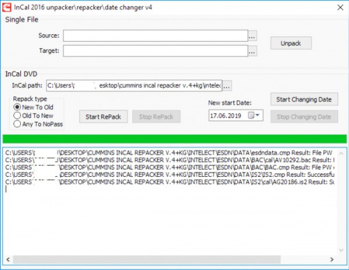 Установка программы Cummins INCAL unpacker repacker date changer
