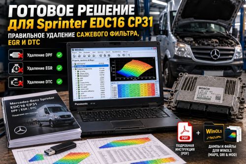 Готовое решение для Sprinter EDC16 CP31: Правильное удаление сажевого фильтра, EGR и DTC (PDF-инструкция + дампы WinOLS)